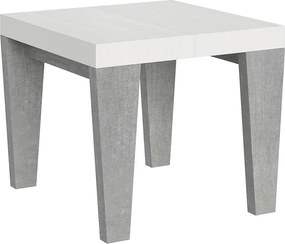 Stół rozkładany 90x90/246 cm Spimbo Mix Blat jesionowy biały - Nogi cementowe