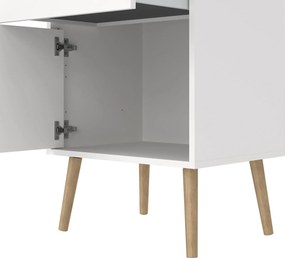 Szafka nocna w stylu skandynawskim Bodo biały mat