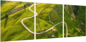 Obraz - Plateau Meadow (z zegarem) (90x30 cm)
