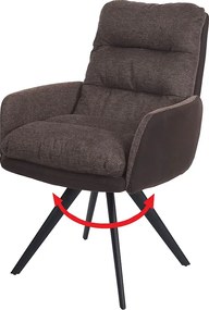 Krzesło do jadalni MCW-G66,  brązowo-ciemnobrązowy, z podłokietnikiem