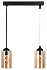 Czarna lampa wisząca ze szklanym kloszem 10x34 cm Bistro – Candellux Lighting