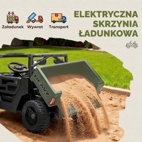 AIYAPLAY Pojazd elektryczny, 2 silniki, bagażnik, design UTV, funkcja muzyczna, zielony
