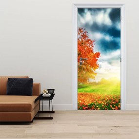 Fototapeta na drzwi - Krajobraz skąpany w słońcu (95x205cm)