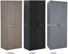 Czarna szafa ogrodowa rattan - Kermi 4X