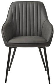 Ciemnoszare krzesło z imitacji skóry Melfort – Unique Furniture
