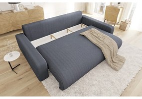 Ciemnoszara sztruksowa rozkładana sofa ze schowkiem 234 cm Sara – Ropez