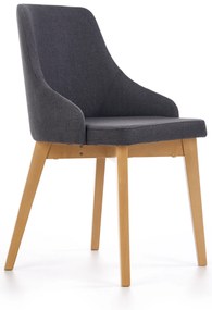 Krzesło do Jadalni Tapicerowane, Ciemny Szary/Dąb Miodowy TOLEDO Inari 95