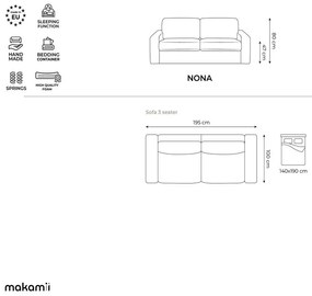 Sztruksowa rozkładana sofa w kolorze terakoty 195 cm Nona – Makamii