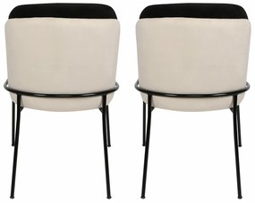 Zestaw krzeseł do jadalni Dore Black and Cream, 2szt., 2 szt.