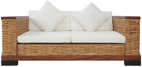 Sofa Otma 2A dwuosobowa - rattan + brąz