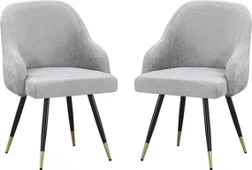 Zestaw 2 krzeseł z tkaniny "Harmony" - 54 x 57 x 90 cm - Beżowy