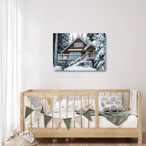 Obraz na szkle - Drewniany domek (70x50 cm)
