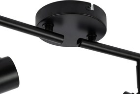 Plafon z reflektorami czarny z przydymionym szkłem 4-światła regulowane - Laura