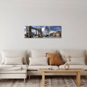 Obraz -  Tower Bridge w Londynie (z zegarem) (90x30 cm)