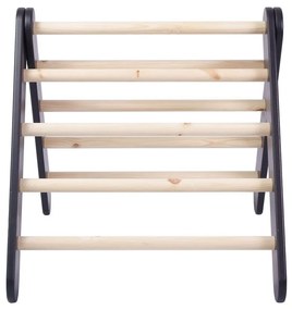 Czarna drabinka pikler z litego drewna sosnowego 60x60x60 cm Montessori – Meowbaby