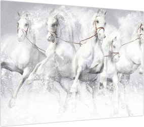 Obraz na szkle - Ilustracja przedstawiająca konie wyścigowe (70x50 cm)