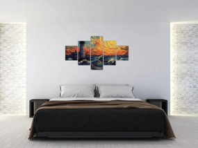 Obraz - Latarnia morska w falach (125x70 cm)