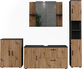 Zestaw mebli łazienkowych antracyt/artisan 120.1x41x60.6 irma