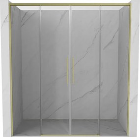 Mexen Rox Duo drzwi prysznicowe rozsuwane 180 cm, transparent, złote szczotkowane - 8C2-180-002-55-00