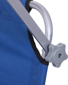 Outsunny Leżak ogrodowy składany z daszkiem przeciwsłonecznym do relaksu niebieski 187x58x36 cm | Aosom PL