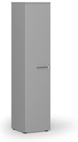 Szafa biurowa wąska PRIMO GRAY, 1781 x 400 x 420 mm, szary