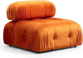 Elegancki fotel 1-osobowy, pomarańczowy, 95 x 95 x 75 cm | Stelaż z drewna bukowego i płyty wiórowej, 100% poliester, zdejmowane oparcie, możliwość personalizacji