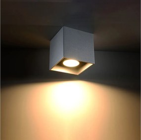 Plafony nowoczesny Quadx, aluminium - 1 źródło światła 3000K - L.10 x H.10 cm - szary