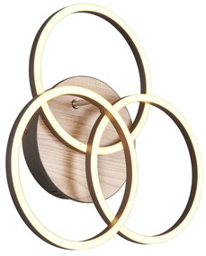 Czarno-brązowa lampa sufitowa LED 43x43 cm Circle – Trio