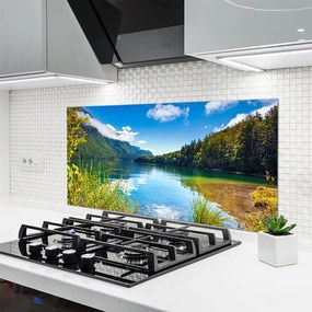 Panel Szklany Kryształowe Jezioro w Objęciach Gór