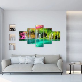 Obraz - Wodospad, Jeziora Plitwickie, Chorwacja (125x70 cm)