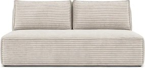 Sofa z Funkcją Spania MAVIA Jasnobeżowa Sztruksowa Japandi