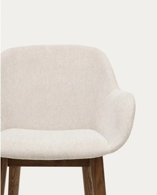 Beżowy tapicerowany hoker z podłokietnikami (wysokość siedziska 66 cm) Konna – Kave Home