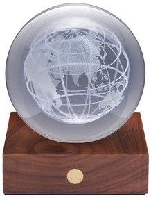 Ciemnobrązowa lampa stołowa ze ściemniaczem i szklanym kloszem (wys. 12 cm) Amber – Gingko