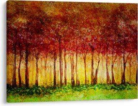 Obraz - Malowanie lasu liściastego (70x50 cm)