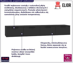 Dwie szafki ścienne pod TV czarne - Altario