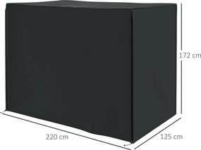 Outsunny Wodoodporny Pokrowiec na Huśtawkę Ogrodową z Poliestru, 220x125x172cm, Czarny, Ochrona przed Deszczem | Aosom PL