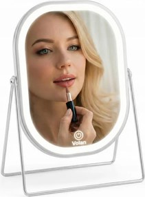 Lusterko Do Makijażu PREMIUM Kosmetyczne POŁYSK Metalowe PODŚWIETLANE LED