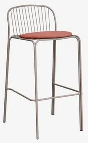 Pack 4 Wysokich Stołków Ogrodowych Z Stali Anerina Moka Brown & ↑75 Cm & Terracota - Sklum