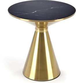 Złoty stolik pomocniczy Tribeca z marmurowym blatem