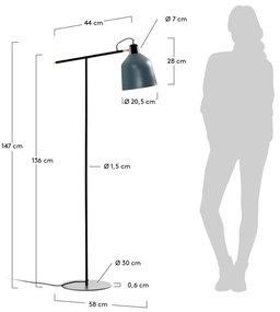 Morska lampa stojąca z metalowym kloszem (wysokość 147 cm) Olimpia – Kave Home