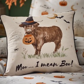 Poduszka dekoracyjna z motywem Halloween 45x45 cm Halloween Highland Cow – Catherine Lansfield
