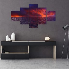 Obraz morza z ptakami (125x70 cm)