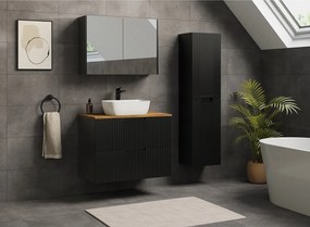 VENA Szafka łazienkowa ryflowana pod umywalkę 46 x 80 x 57 czarna