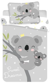 Szara bawełniana pościel dziecięca do łóżeczka 100x135 cm Koala "Sweet Dreams" – Jerry Fabrics