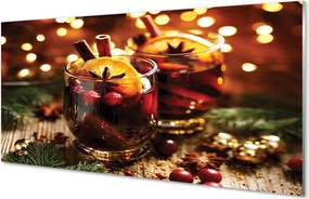 Szklany Panel Zimowa Herbata z Cynamonem