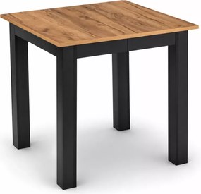 Stół rozkładany Sinenko dąb craft/czarny – prostokątny stół z płyty laminowanej 80–200 cm z 2 wkładkami