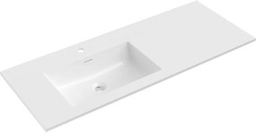 Mexen Otis umywalka wpuszczana w blat lewa 121 x 46,5 cm, biała połysk - 25181200L