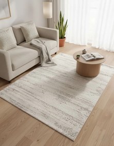 Przecierany dywan w pasy z ornamentem L2-H73