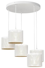 Lampa LOFT SHADE 5xE27/60W/230V biała/złota na lince
