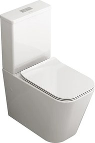 Kompletna Miska WC Rimless Przyścienna | Ultracienka Deska Duroplast Soft Close z Systemem Szybkiego Wypinania | Biały Połysk